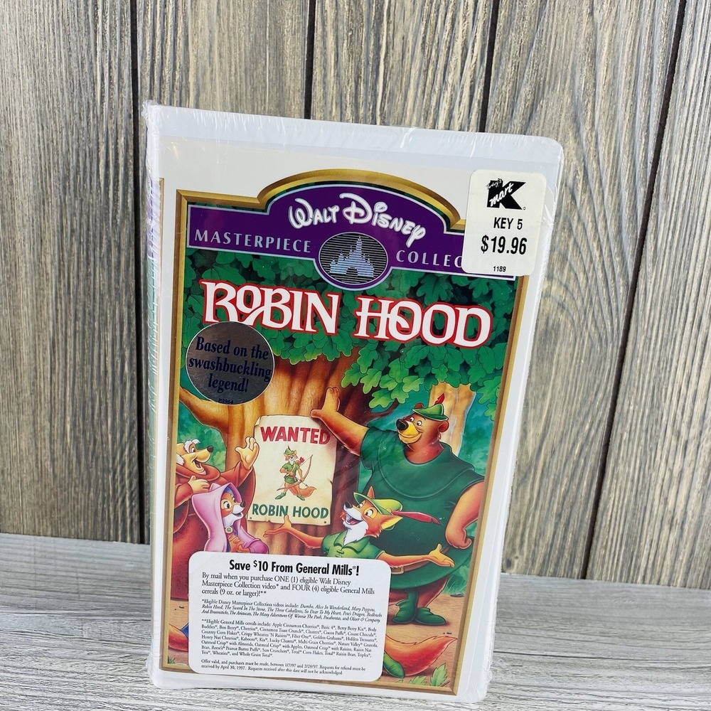 Vintage Walt Disney's Robin Hood VHS Masterpiece Collection Brand New Sealed